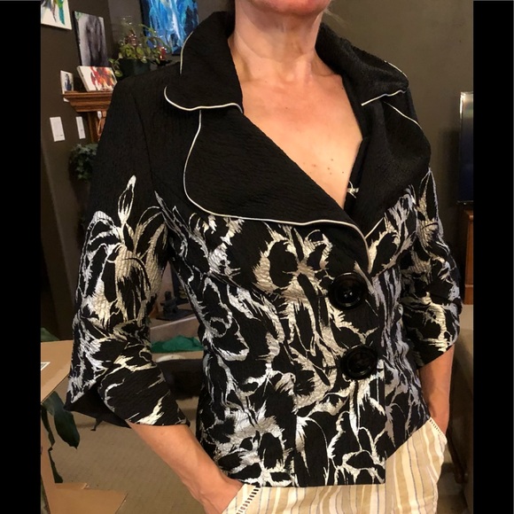 Joseph Ribkoff black and silver jacket Size 10 - Picture 12 of 12